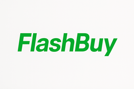 o nome FlashBuy na cor verde